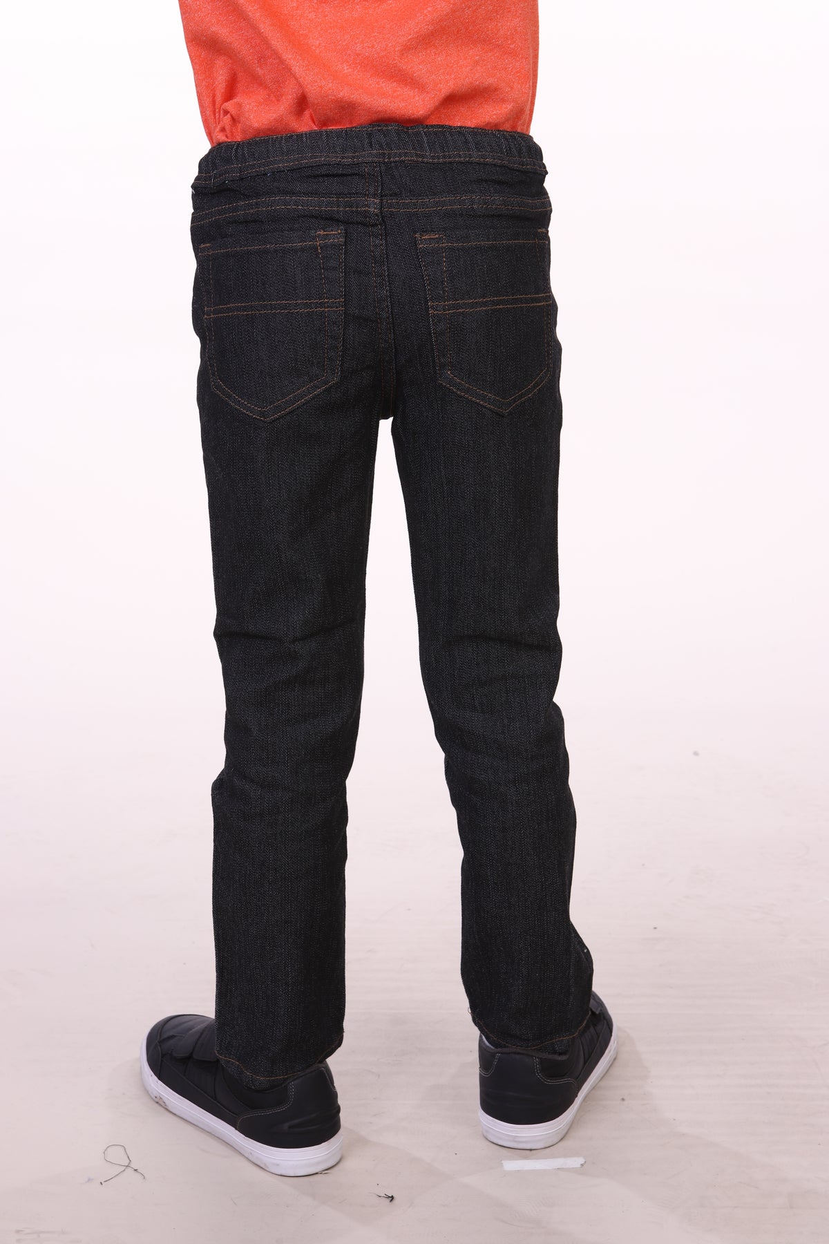 Oscar Kids KA4522 boys' skinny denim jeans in black denim, back view