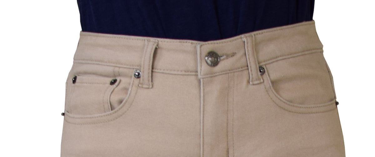 Oscar Kids KA4522 boys' skinny jeans in khaki, waistband detail