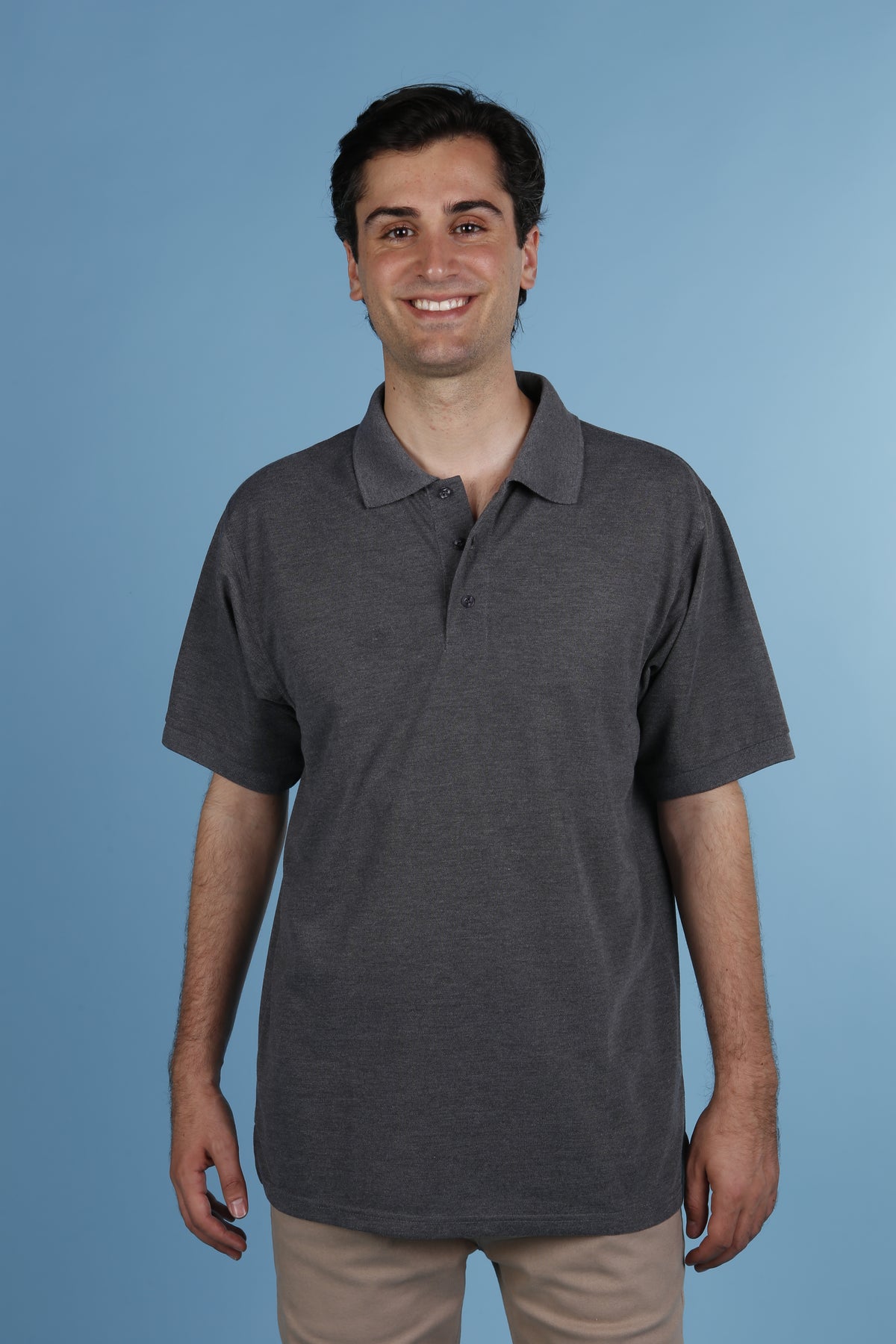 Oscar Sports TC06 classic pique polo shirt in charcoal