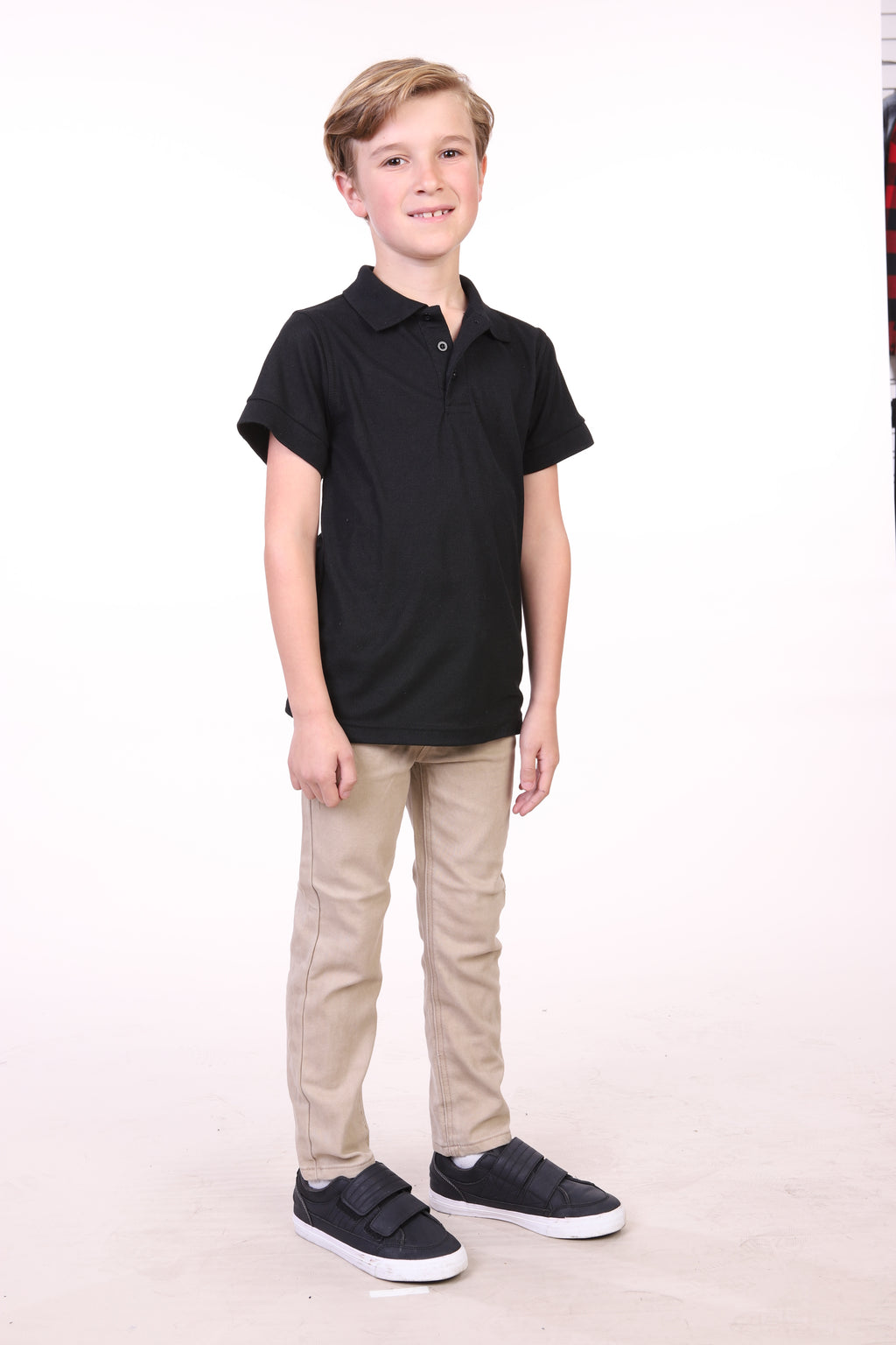Oscar Sports KC06 kids' pique polo shirt in black prepack