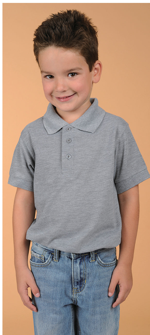 Oscar Sports KC06 kids' pique polo shirt in heather gray prepack