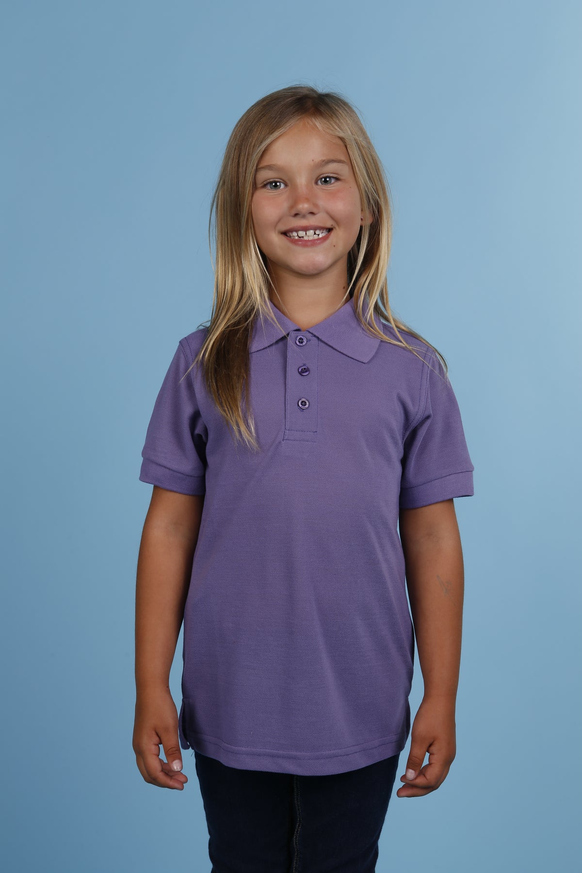 Oscar Sports KC06 kids' pique polo shirt in lavender prepack