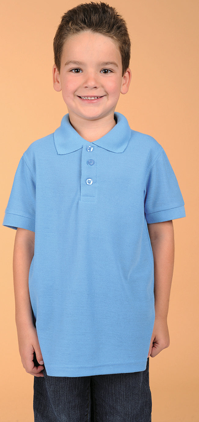 Oscar Sports KC06 kids' pique polo shirt in slate blue prepack