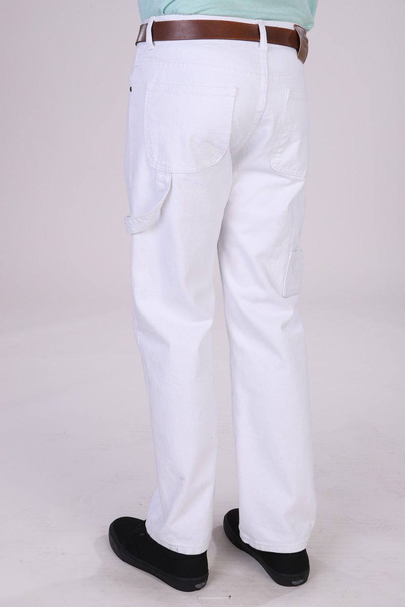 Oscar Jeans CA8929 carpenter jean pants in white, back view