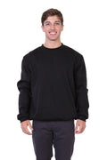 Maxxsel Apparel M8078 men's crew neck fleece sweatshirt in black prepack