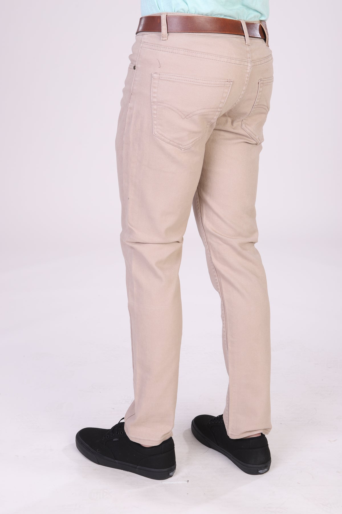 Oscar Jeans CA4511 skinny fit stretch jeans in khaki, back view prepack