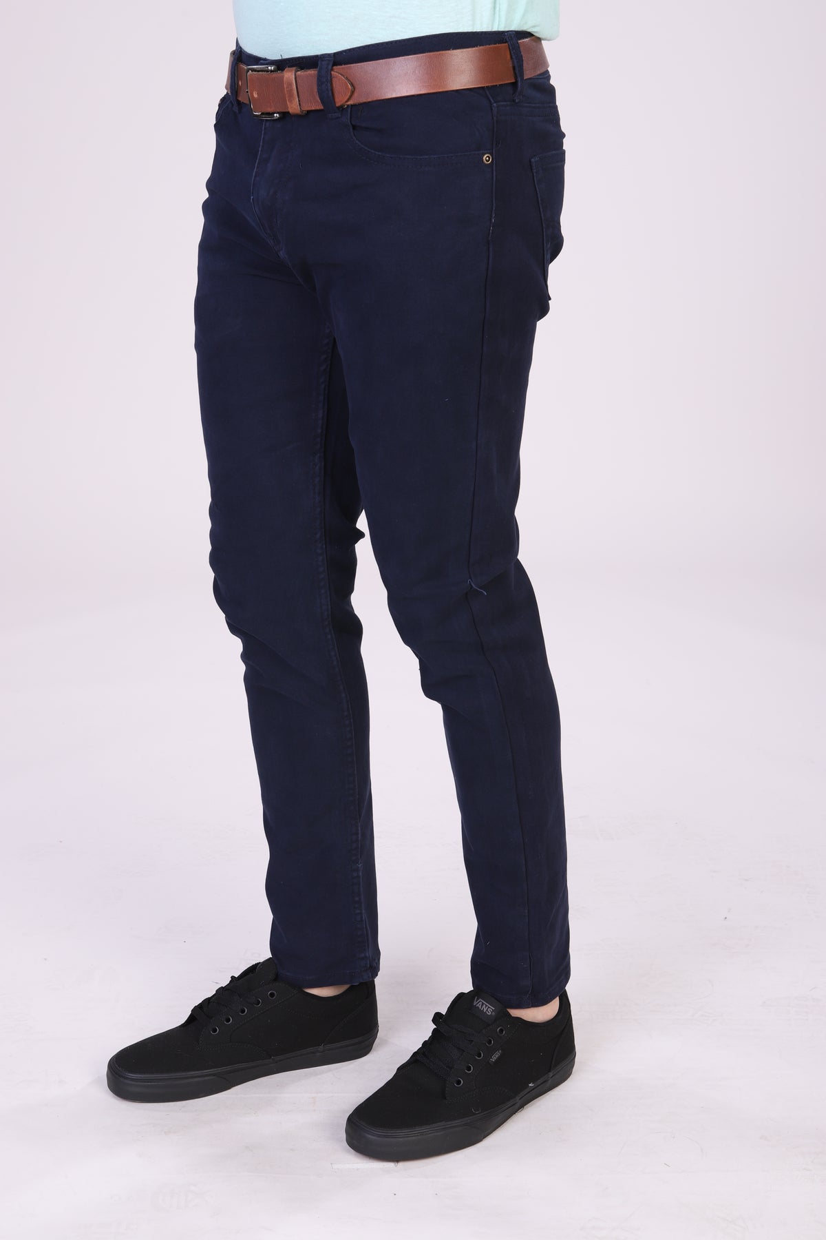 Oscar Jeans CA4511 skinny fit stretch jeans in navy, side view prepack