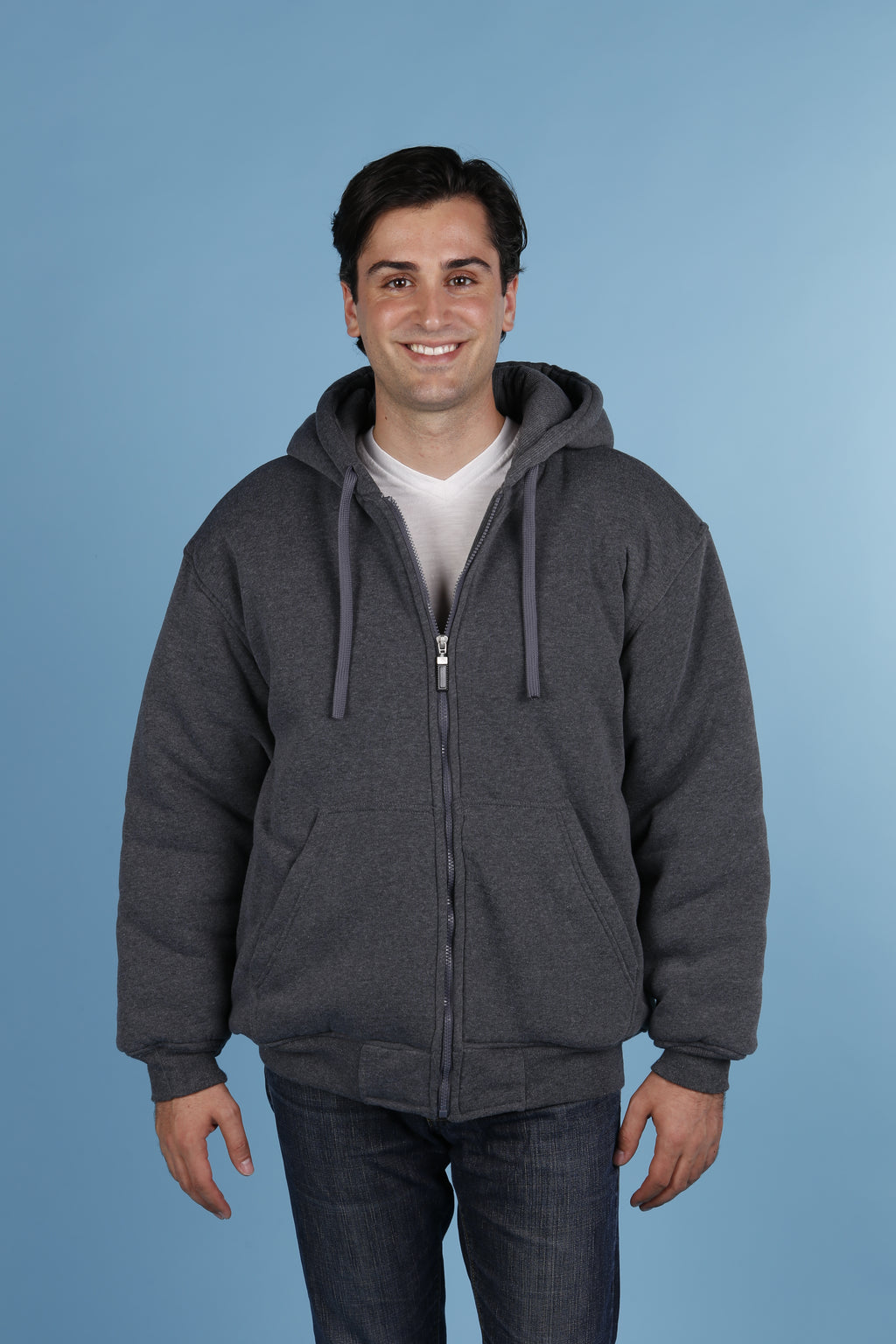Maxxsel Apparel M1071 men's thermal lined heavy duty work hoodie in charcoal prepack