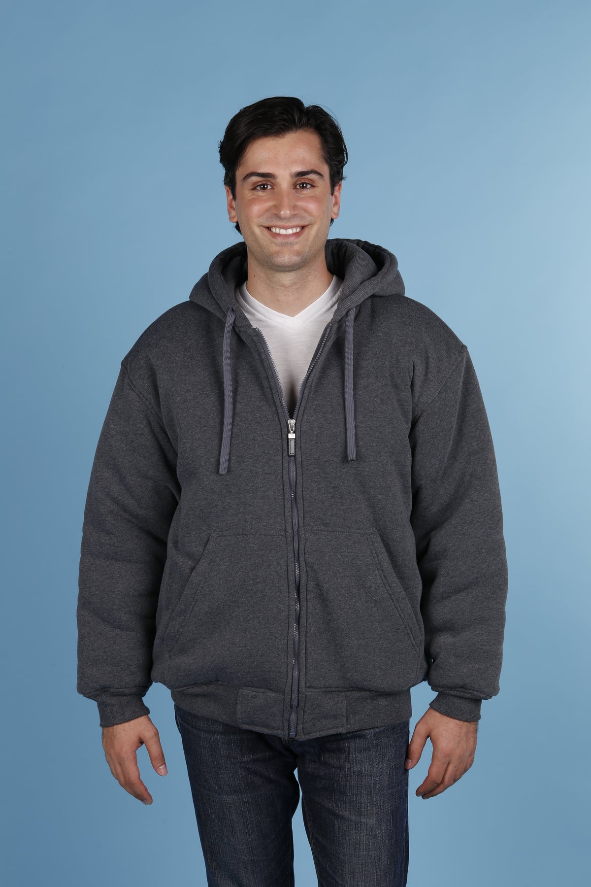 Maxxsel Apparel M1071 men's thermal lined heavy duty work hoodie in charcoal prepack