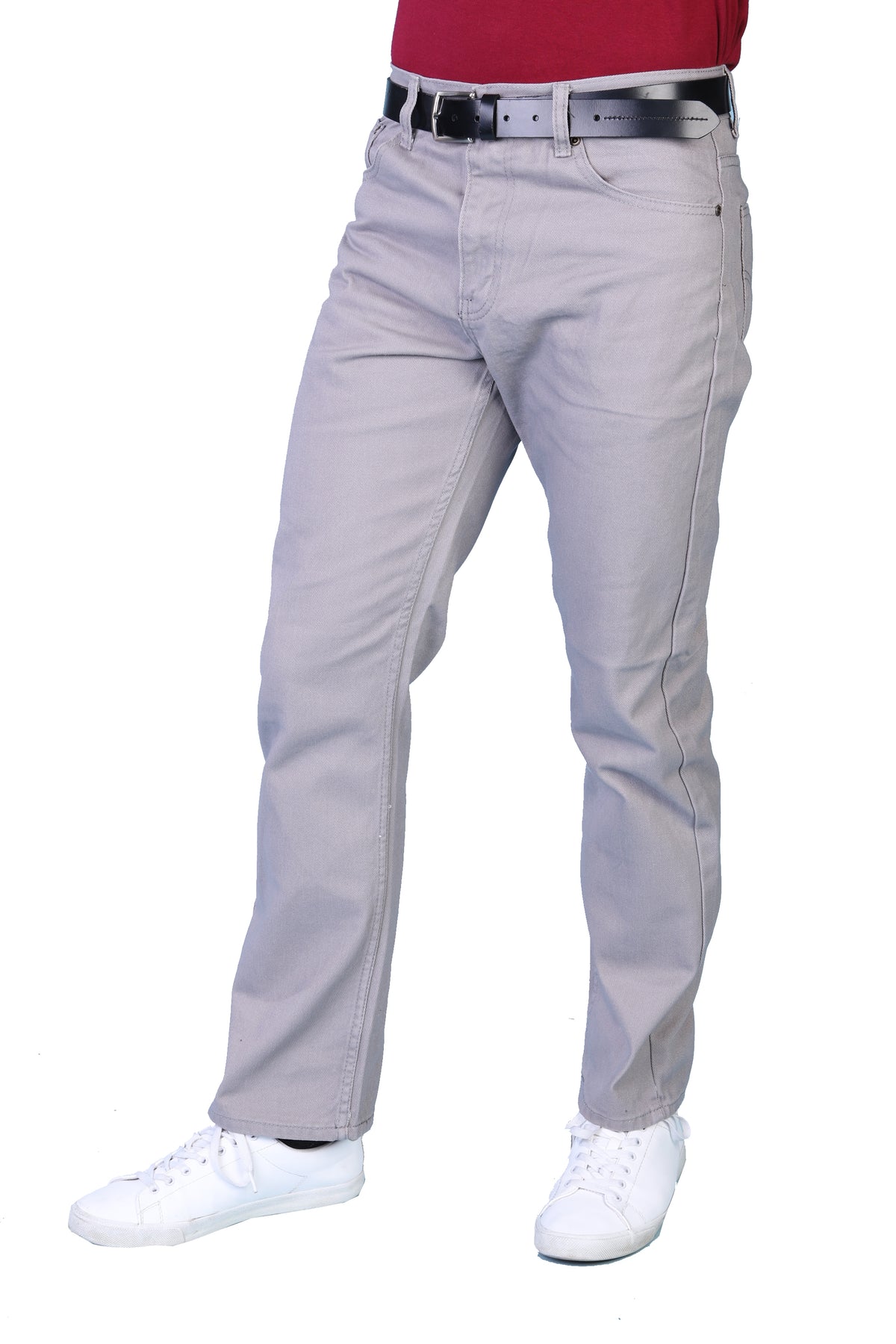 Oscar Jeans CA999 twill five-pocket pants in light gray, front view