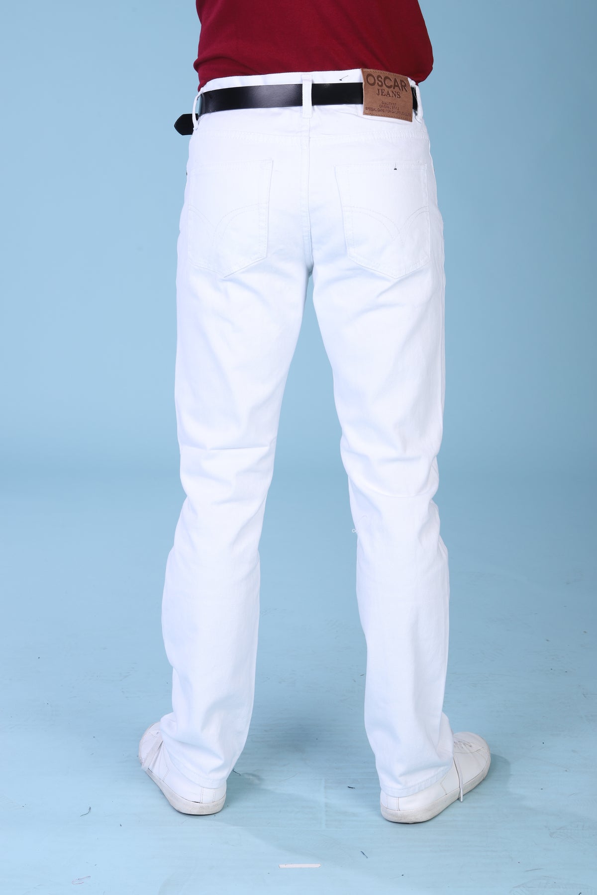 Oscar Jeans CA999 twill five-pocket pants in white, back view