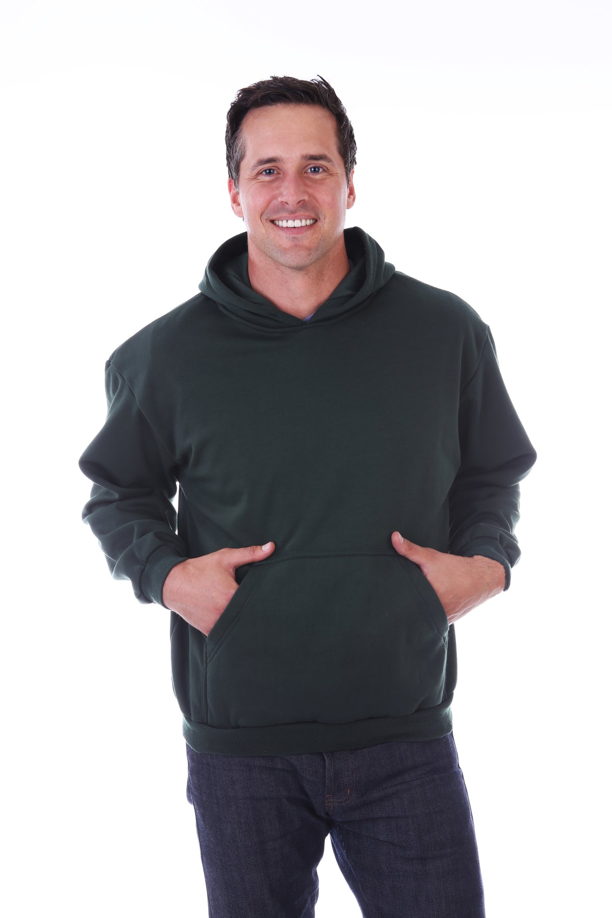 Maxxsel Apparel M2078 unisex fleece pullover hoodie in hunter green prepack