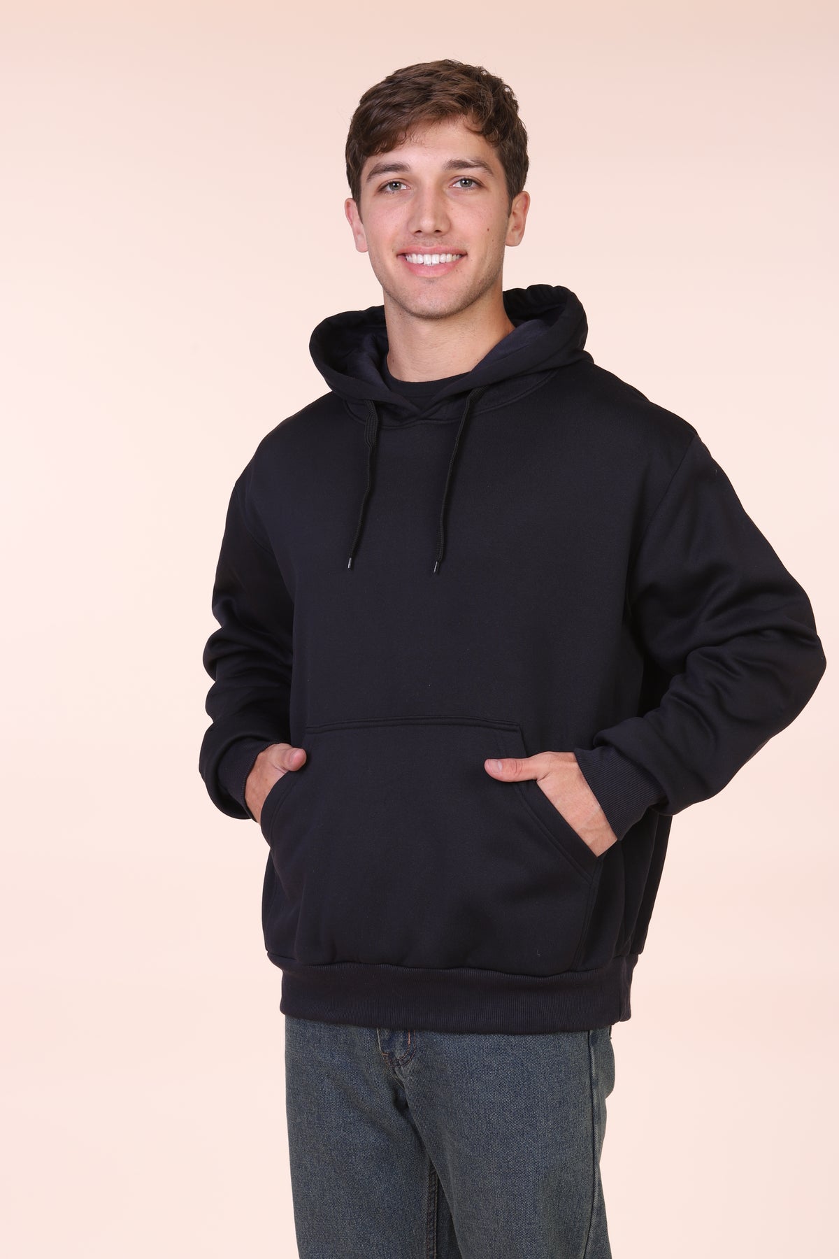 Maxxsel Apparel M2078 unisex fleece pullover hoodie in navy prepack