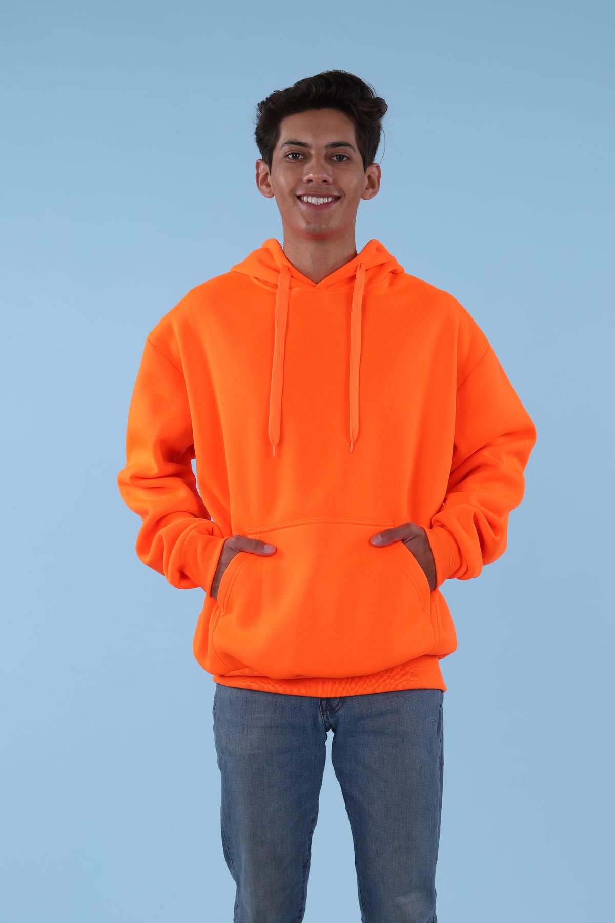 Maxxsel Apparel M2078 unisex fleece pullover work hoodie in orange