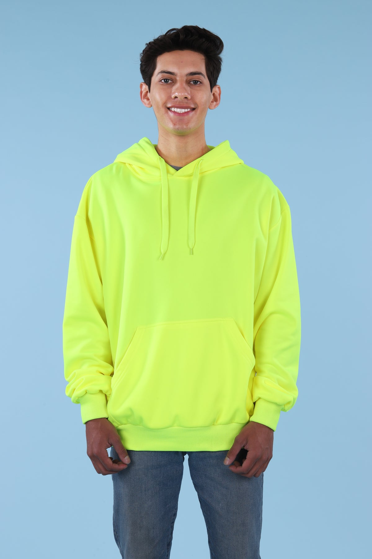 Maxxsel Apparel M2078 unisex fleece pullover work hoodie in yellow